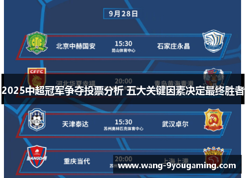 2025中超冠军争夺投票分析 五大关键因素决定最终胜者 2025中超冠军争夺投票分析 五大关键因素决定最终胜者